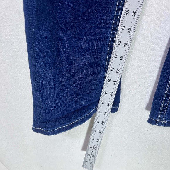 Flamingo Flamingals Distressed Faded Jeans Womens L Super Stretch pockets 1812 - Picture 7 of 11